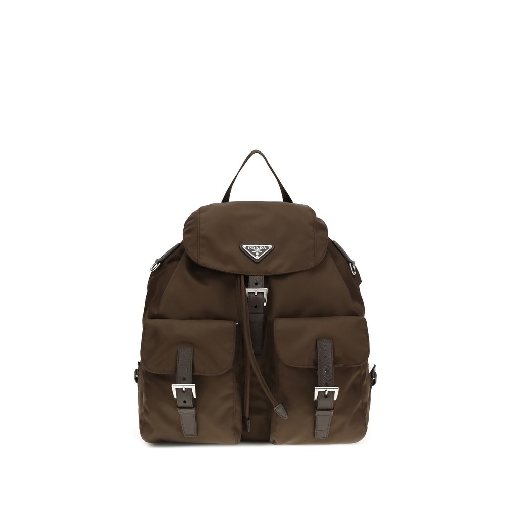 Prada Brown Recycled Polyamide Backpack - AW26 30x32cm - Front view