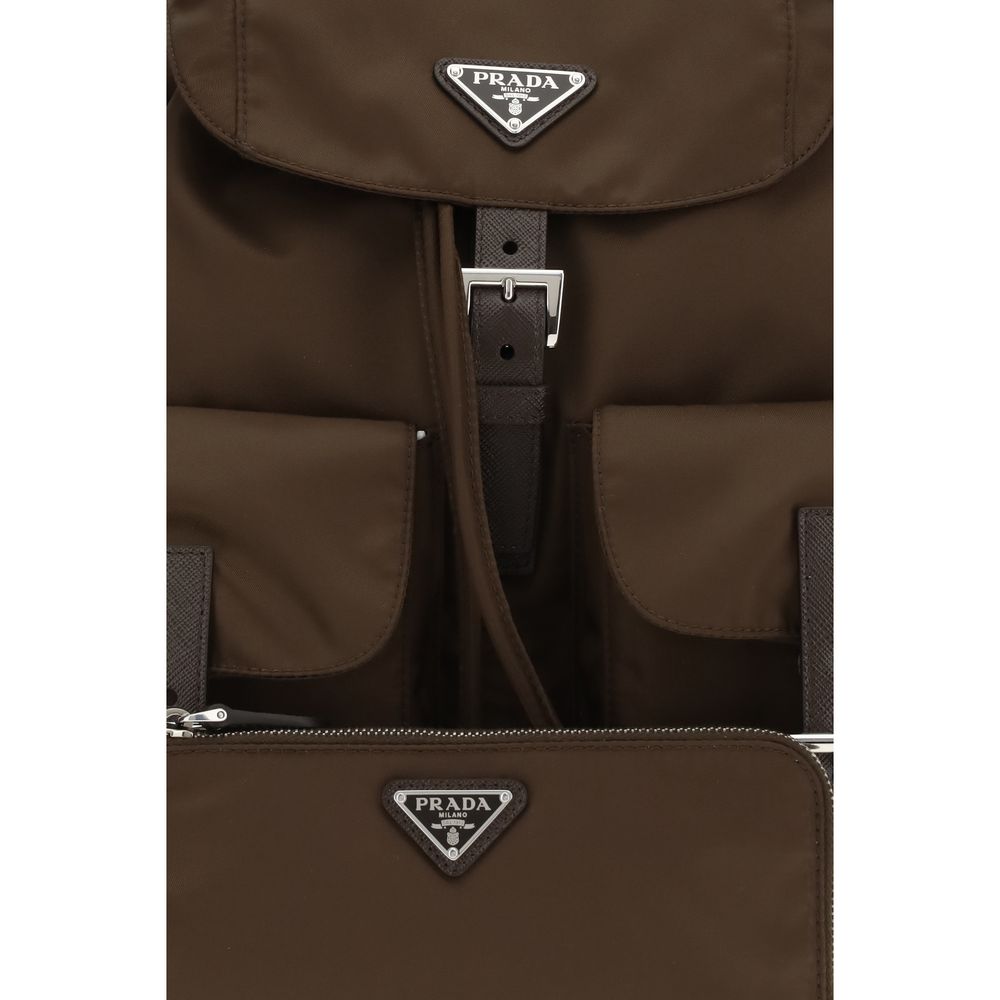 Prada Brown Recycled Polyamide Backpack - AW26 30x32cm - Back view