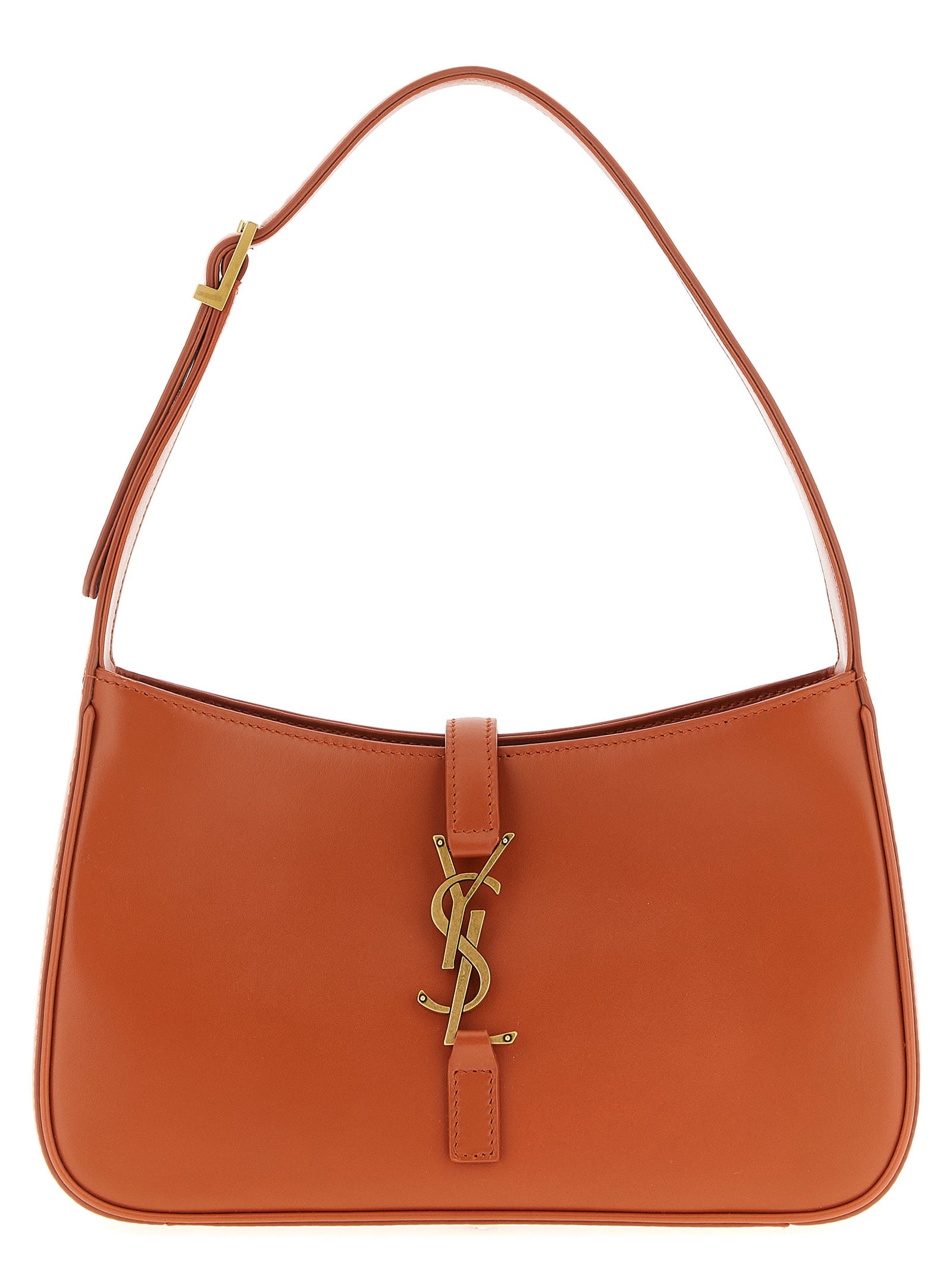 Saint Laurent Orange Calfskin Shoulder Bag - Front view