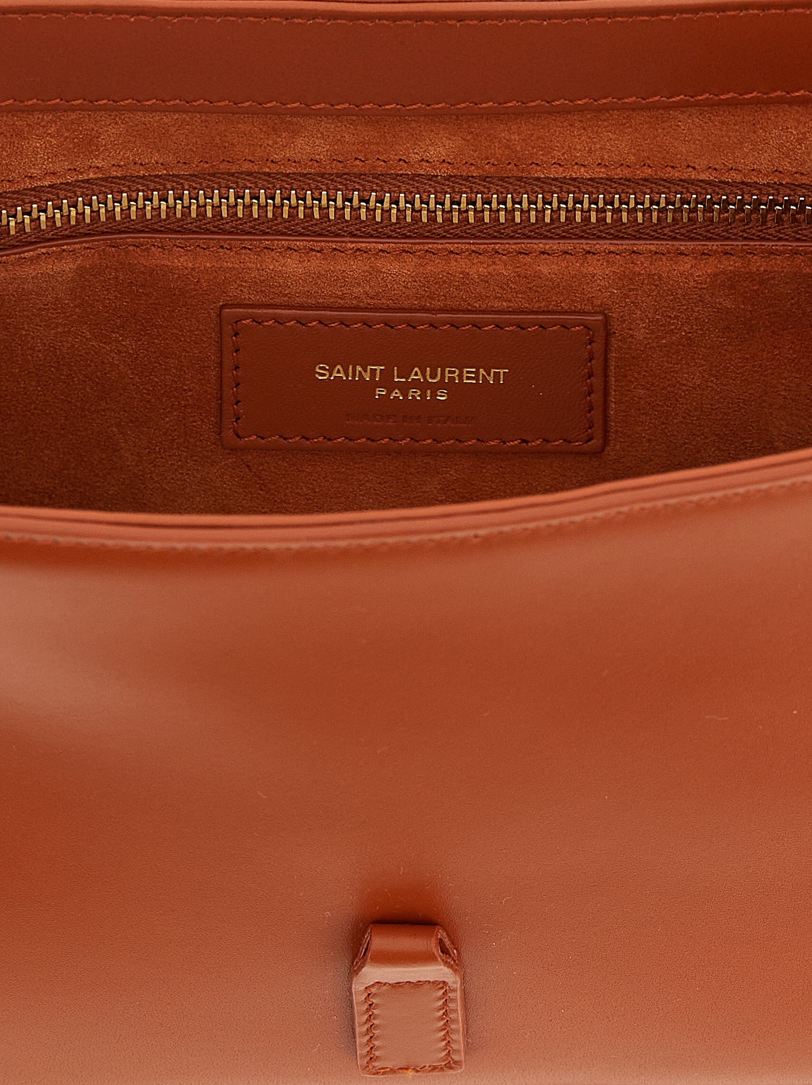 Saint Laurent Orange Calfskin Shoulder Bag - Detail view