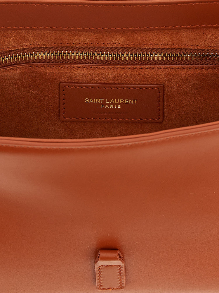 Saint Laurent Orange Calfskin Shoulder Bag - Detail view