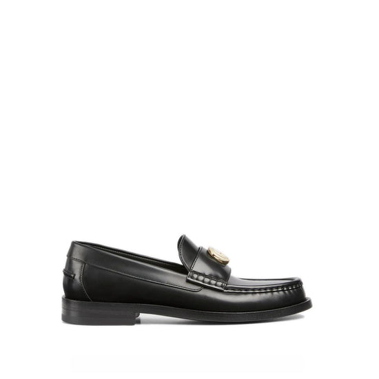 Gucci Black Leather Slip On Loafers - Front view