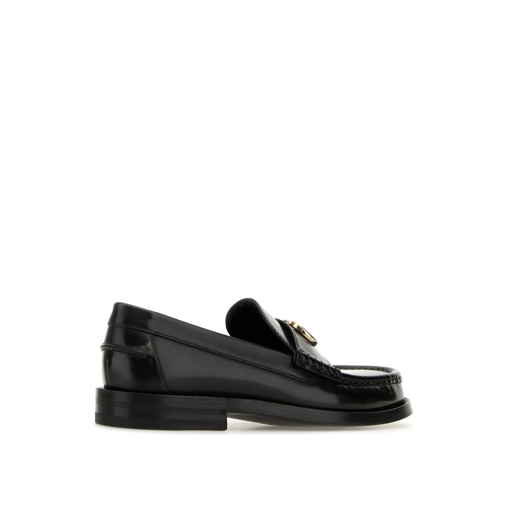 Gucci Black Leather Slip On Loafers - Back view