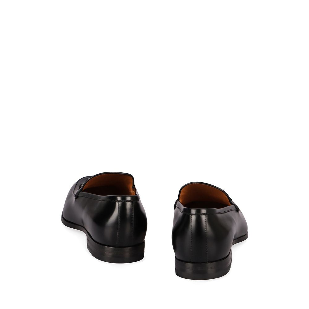 Gucci Black Calfskin Slip On Loafers - Back view