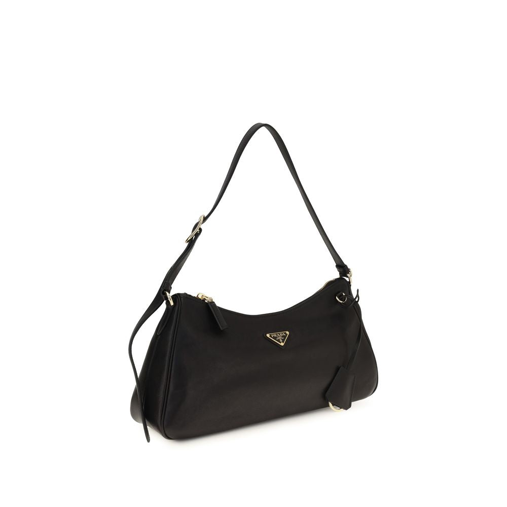 Prada Black Calf Leather Shoulder Bag - AW26 31x18cm - Side view