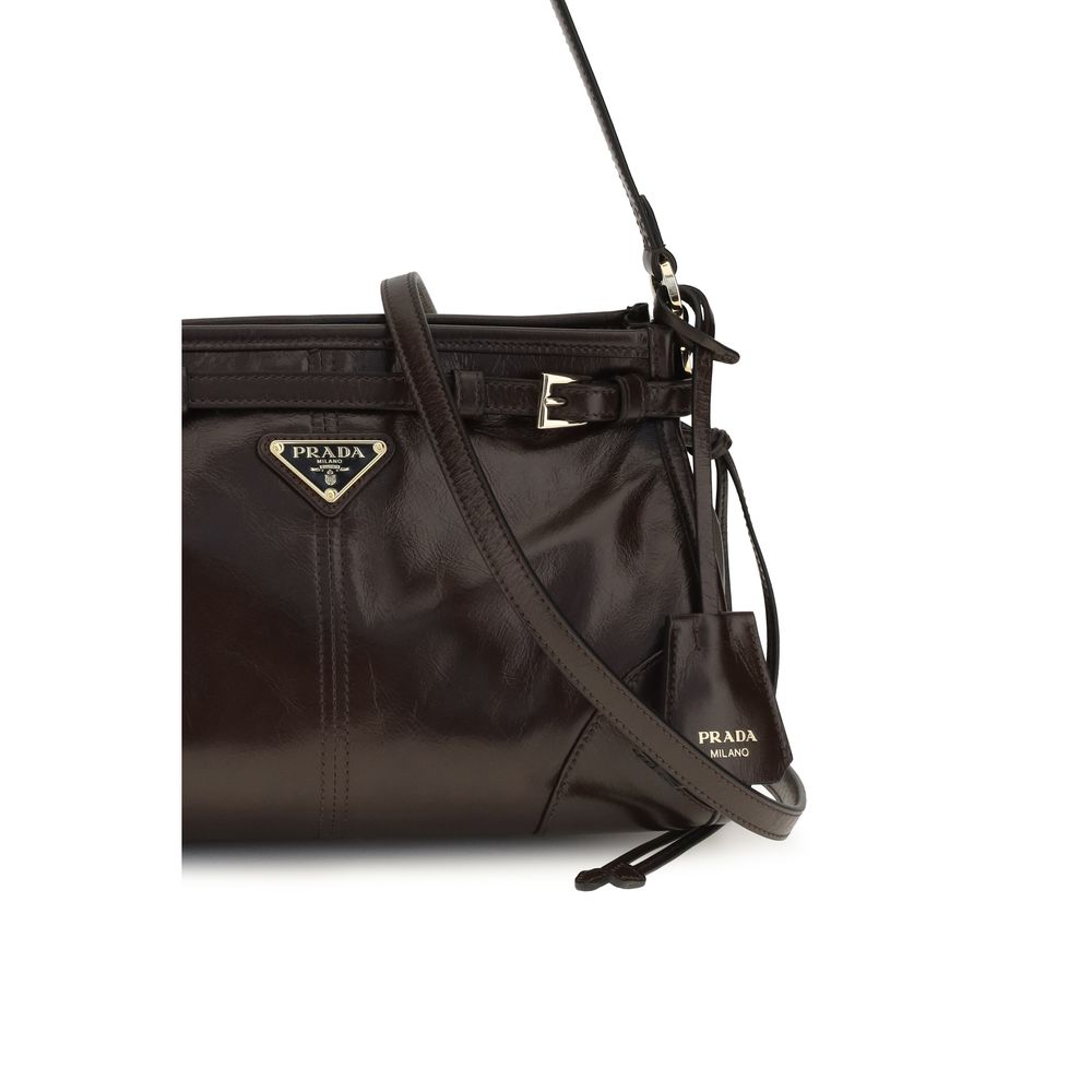 Prada Brown Calf Leather Handbag - Detail view