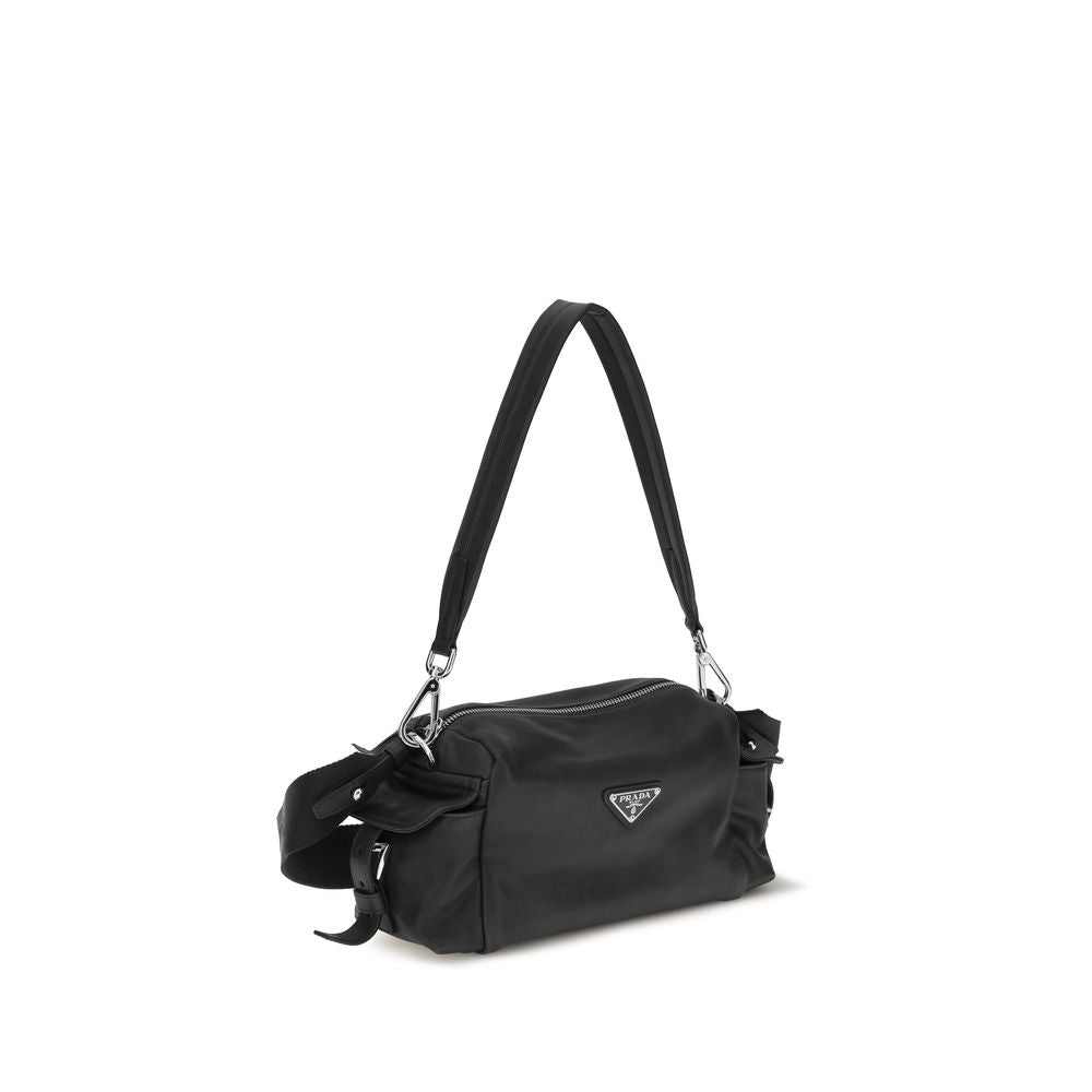 Prada Brown Napa Leather Calf Shoulder Bag - Side view
