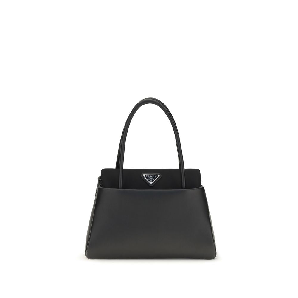 Prada Black Calf Leather Handbag - AW26 23x13cm - Front view