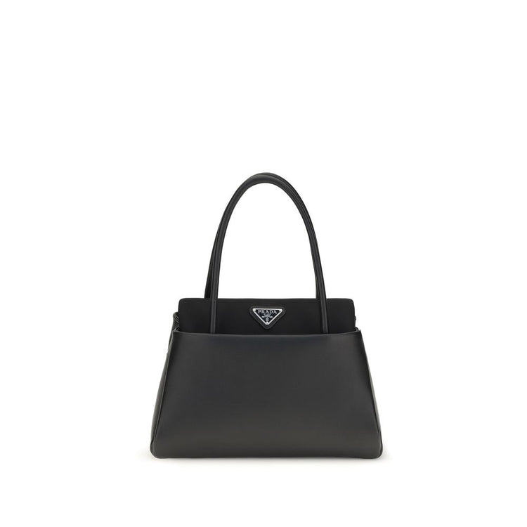 Prada Black Calf Leather Handbag - AW26 23x13cm - Front view