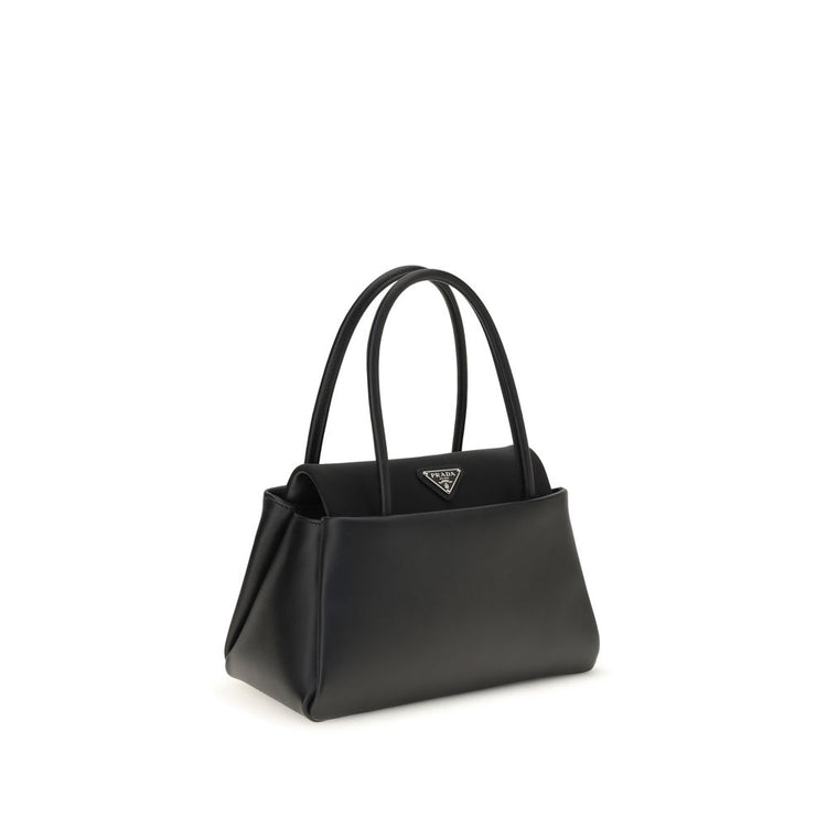 Prada Black Calf Leather Handbag - AW26 23x13cm - Side view