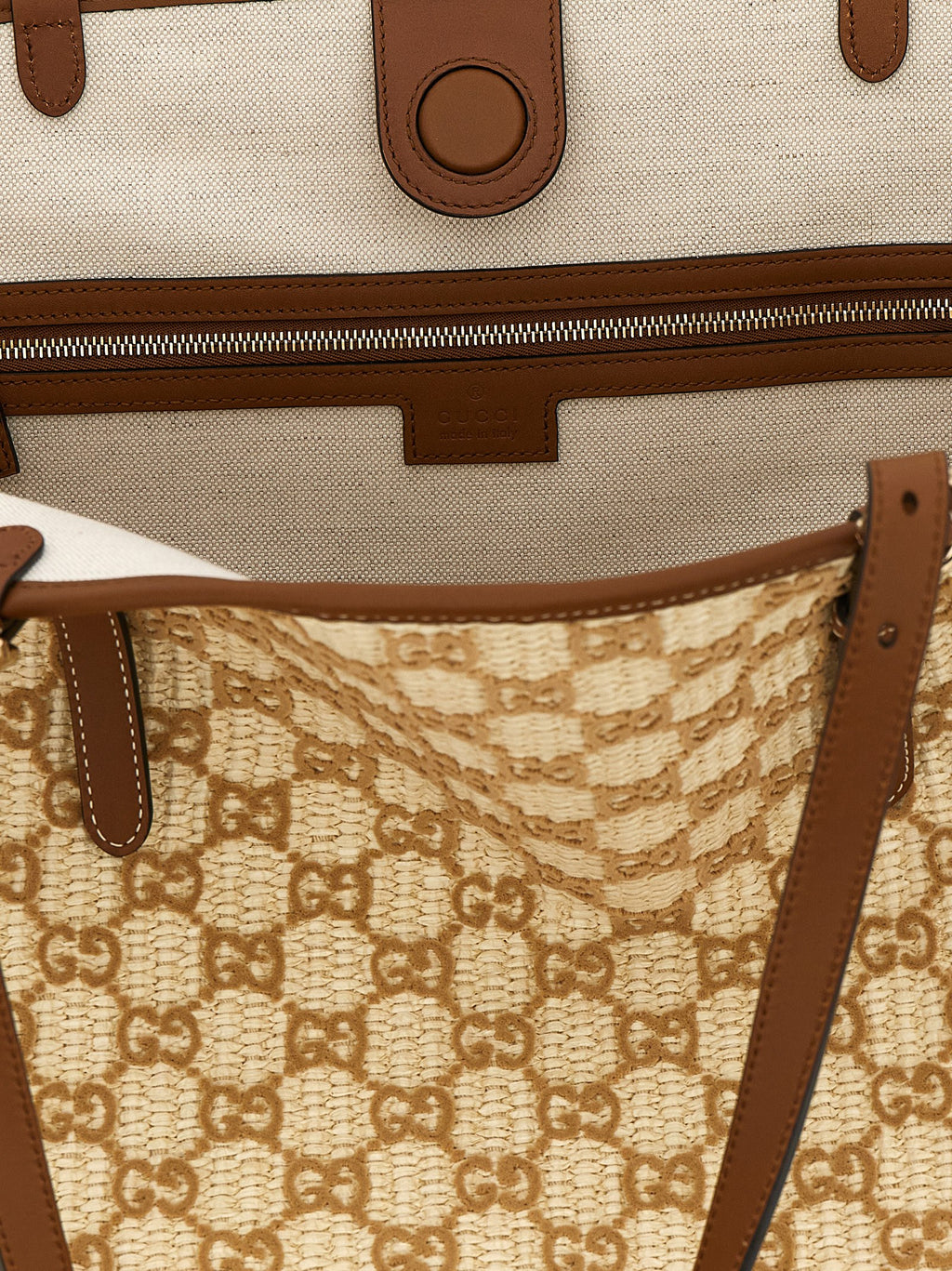Gucci Brown Cotton Handbag - Detail view