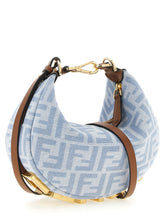Fendi Blue Cotton Handbag (Ref. FE338619BM) - Side view