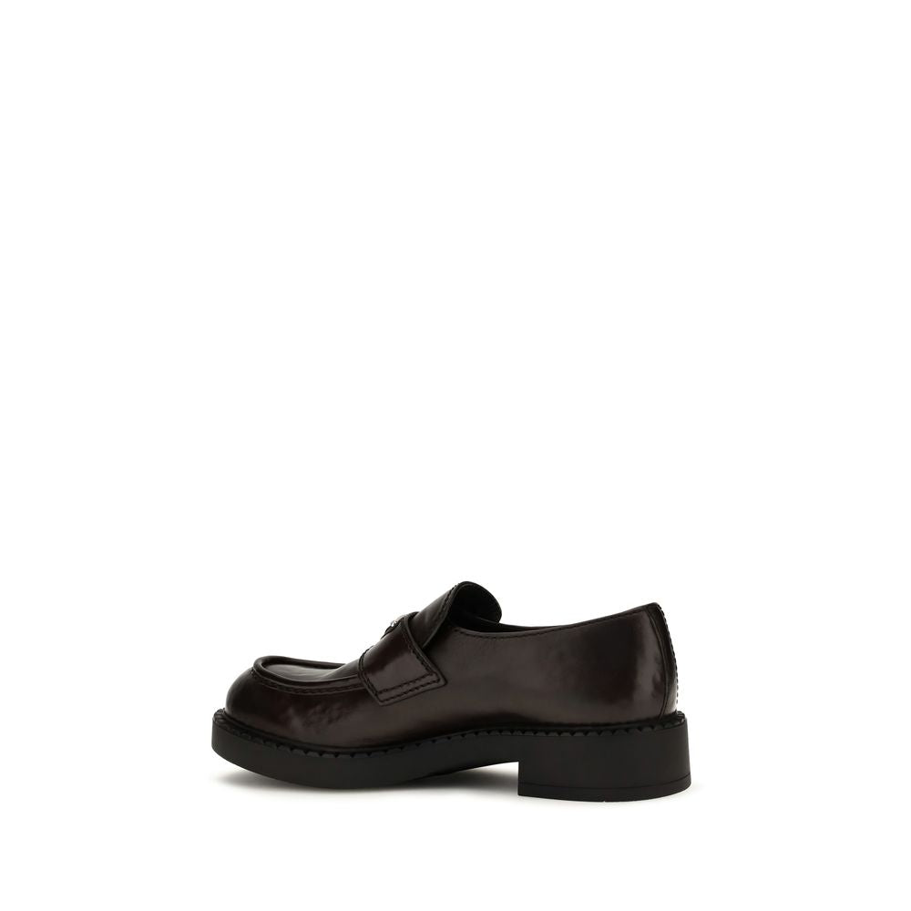 Prada Brown Calf Leather Slip On Loafers - AW26 (Ref. PR2DE127FG0003ZPQF0562) - Back view