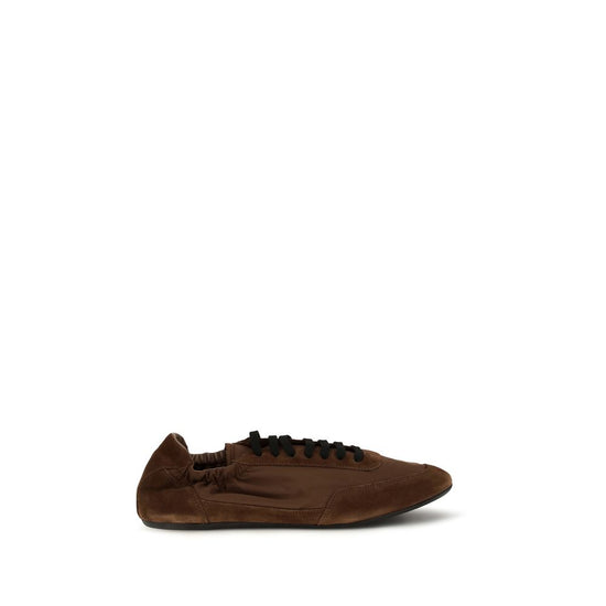 Prada Brown Rubber Athletic Sneakers - Front view
