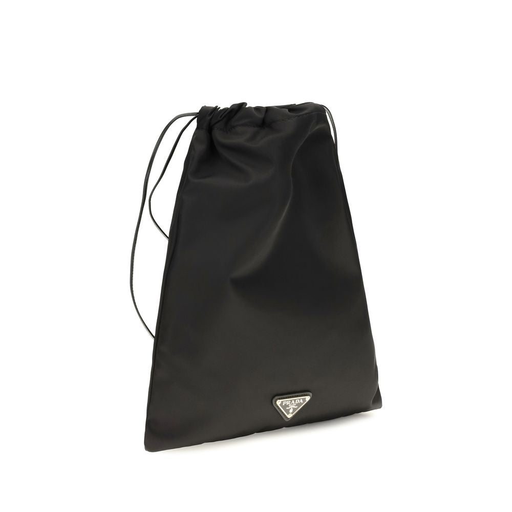 Prada Black Polyamide Clutch Bag - Side view