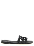 Gucci Black Rubber Slides - Front view