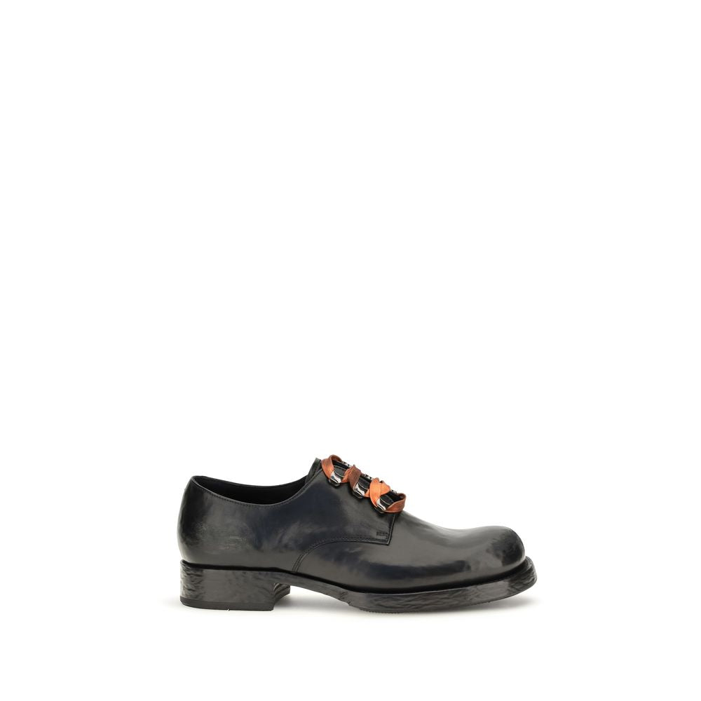 Prada Black Calf Leather Oxfords And Derbies - Front view