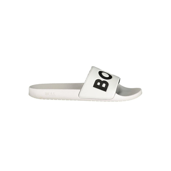 Hugo Boss White Polyurethane Mens Slipper - Front view