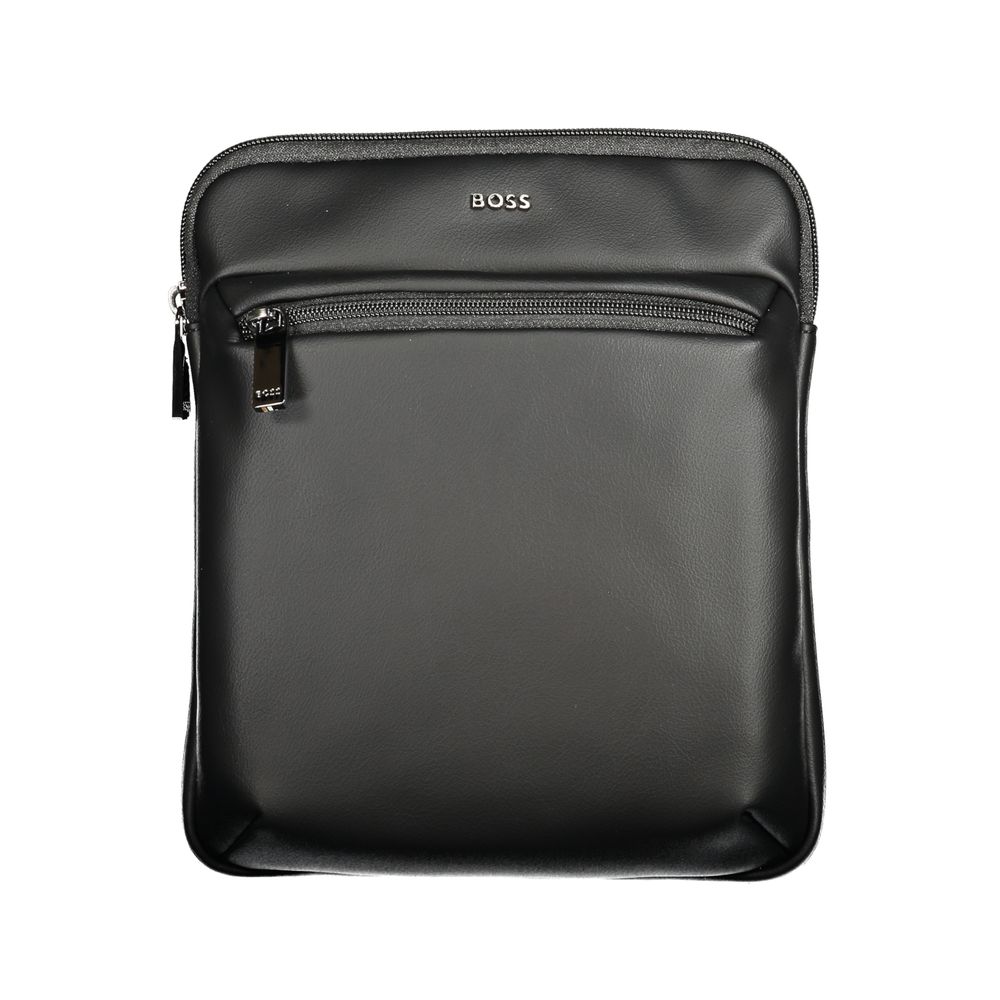 Hugo Boss Black Polyurethane Men's Shoulder Bag - Front view
