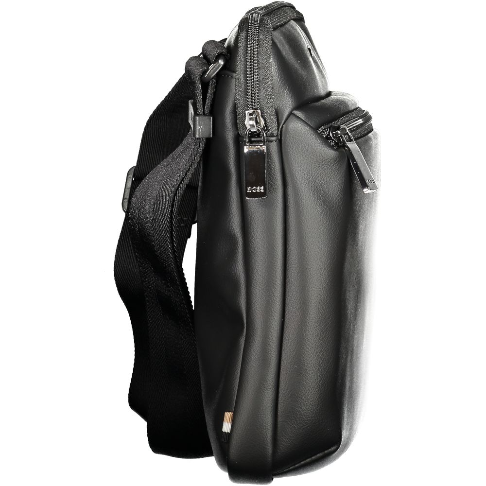 Hugo Boss Black Polyurethane Men's Shoulder Bag - Back view