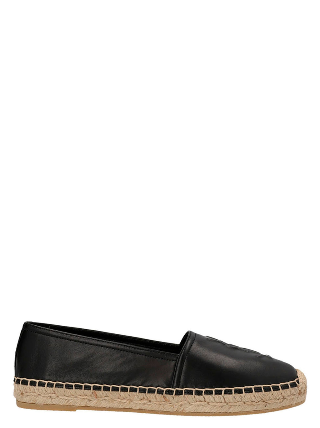 Saint Laurent Black Lamb Leather Espadrilles - Front view
