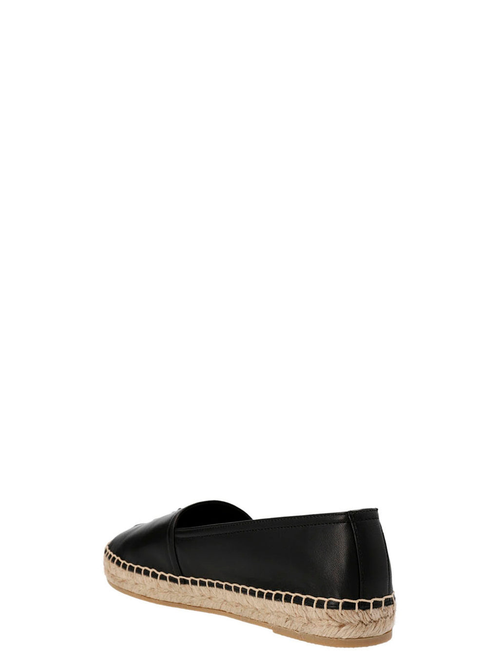 Saint Laurent Black Lamb Leather Espadrilles - Side view