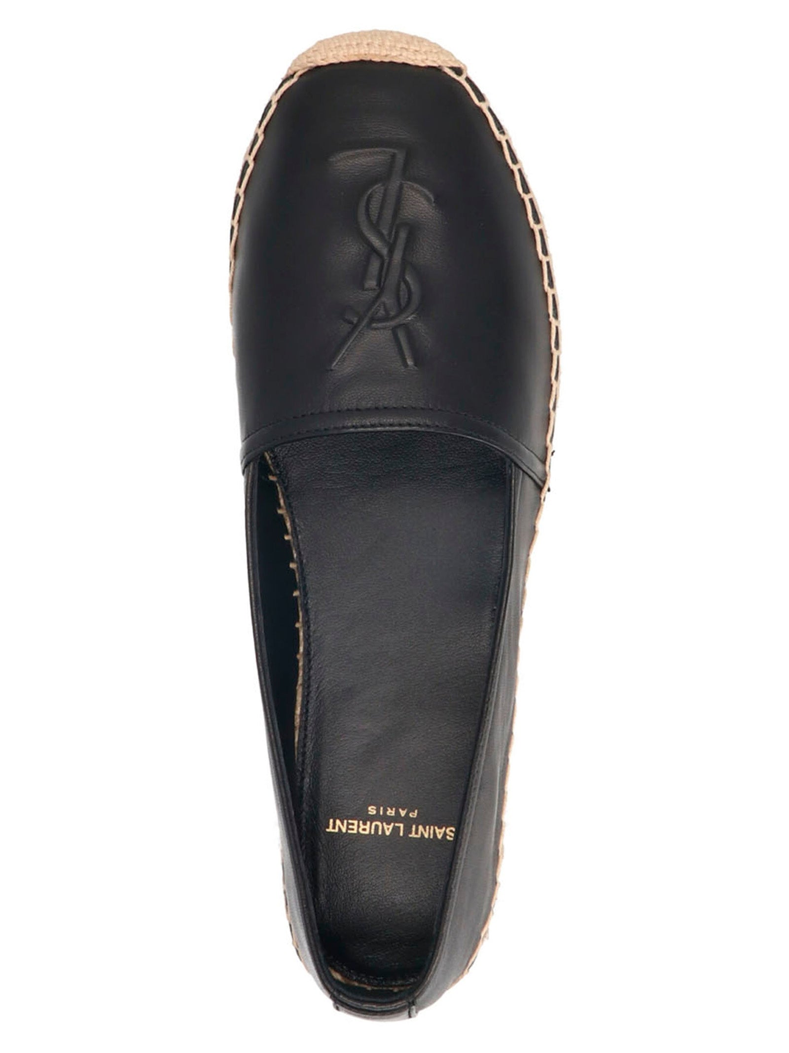 Saint Laurent Black Lamb Leather Espadrilles - Back view