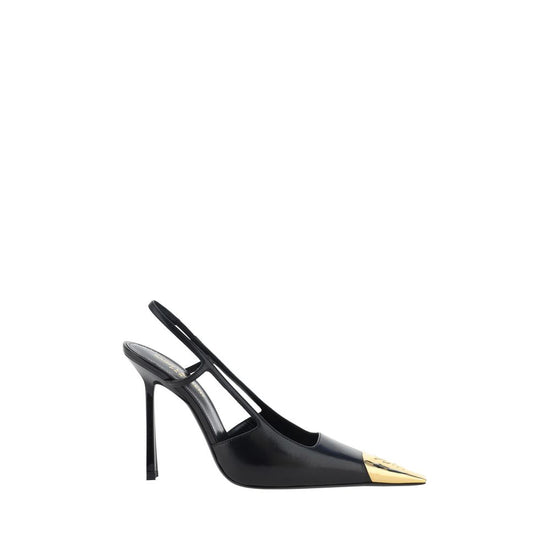 Saint Laurent Black Lamb High Heel Pumps - Front view