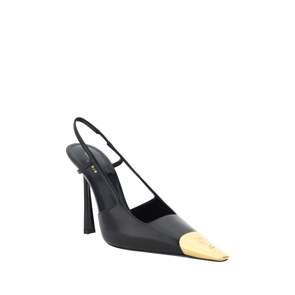Saint Laurent Black Lamb High Heel Pumps - Side view