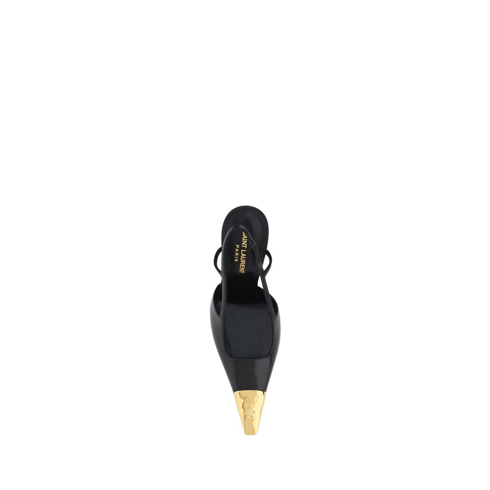 Saint Laurent Black Lamb High Heel Pumps - Detail view