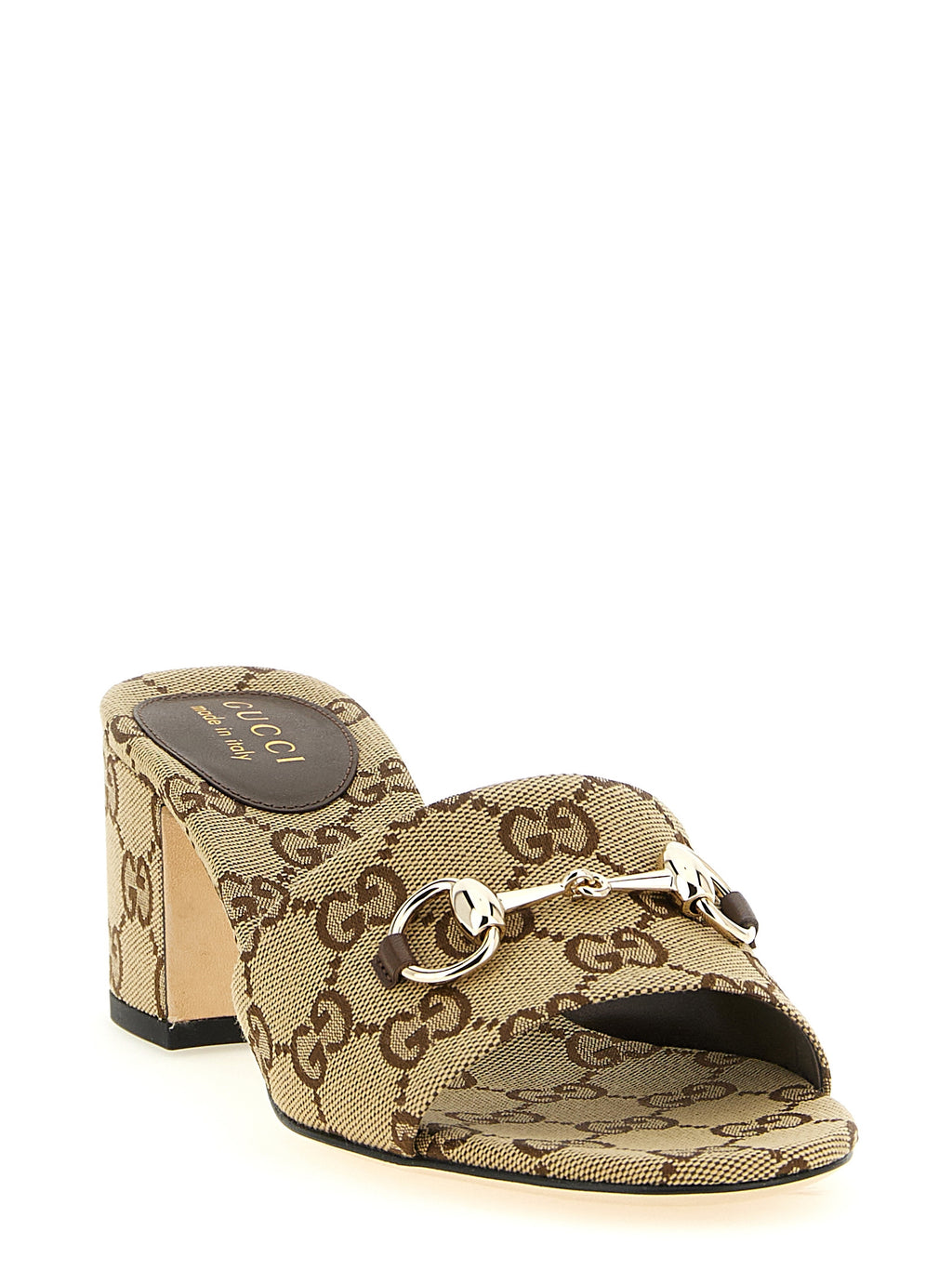 Gucci Beige Cotton Slides - Side view