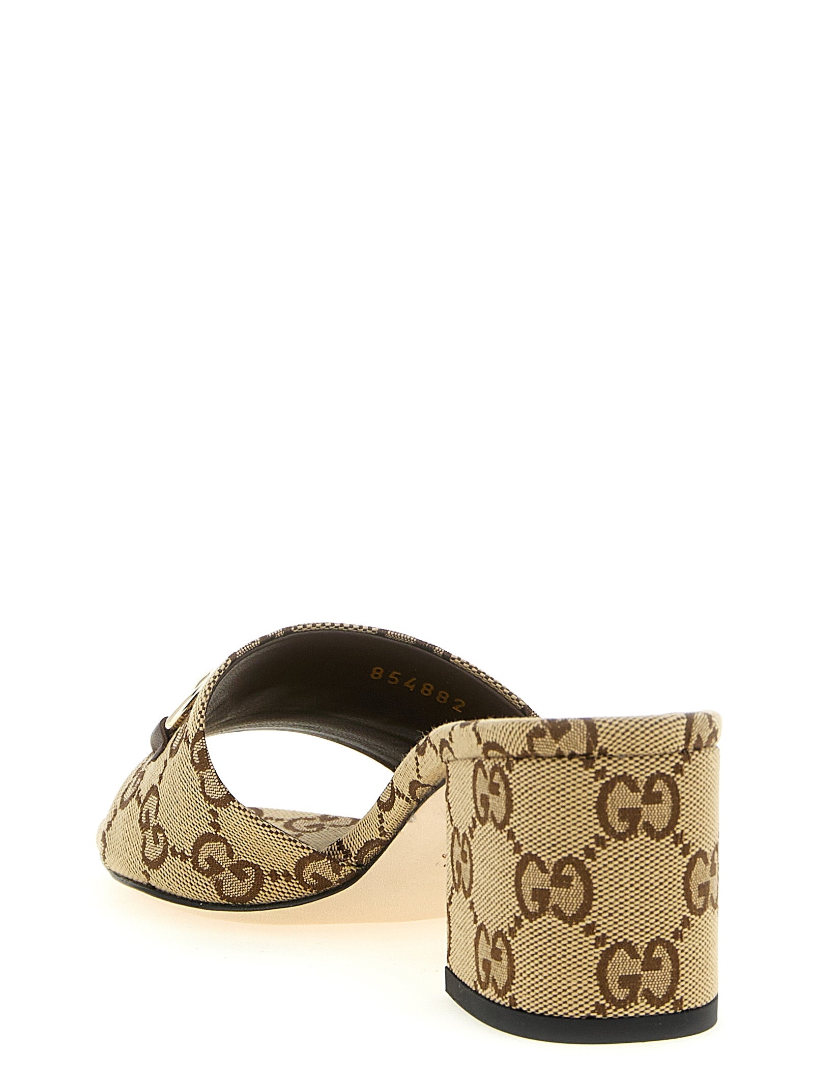 Gucci Beige Cotton Slides - Back view