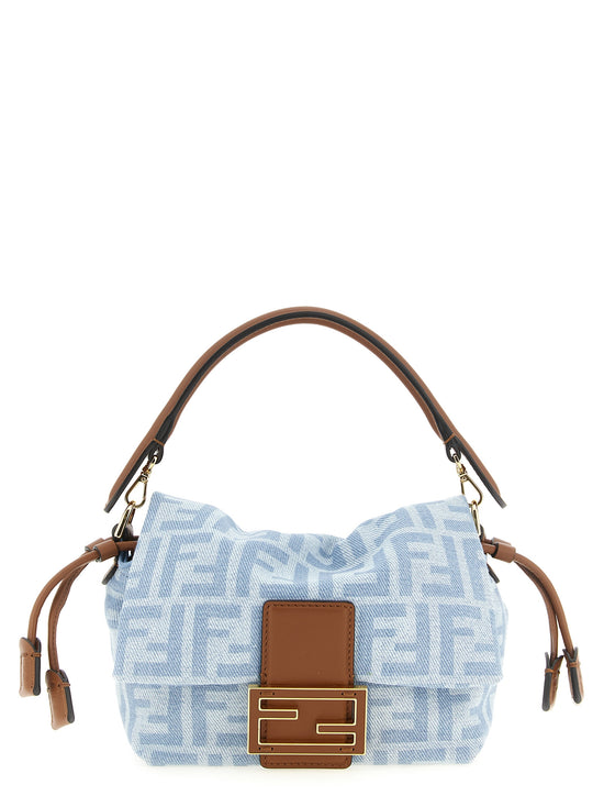 Fendi Blue Cotton Handbag (Ref. FE338621BM) - Front view