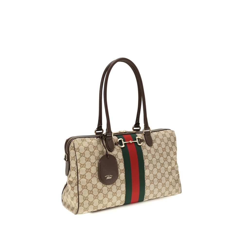 Gucci Beige Fabric Handbag - AW26 38×22.5cm - Side view