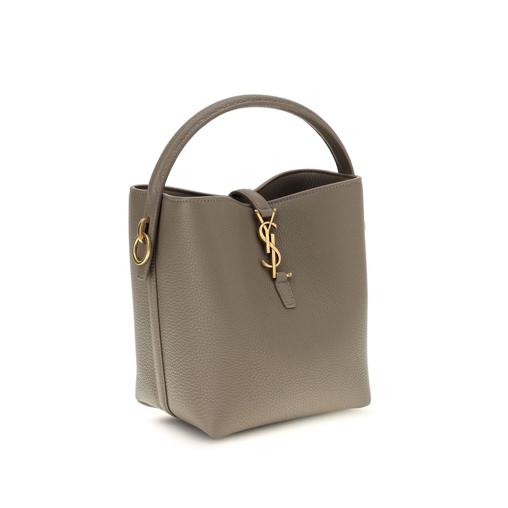 Saint Laurent Beige Calf Leather Backet Bag - Side view
