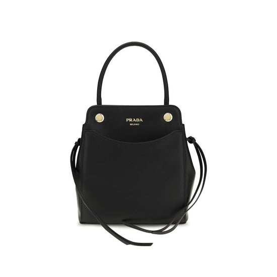 Prada Black Calf Leather Shoulder Bag - AW26 19x21cm - Front view