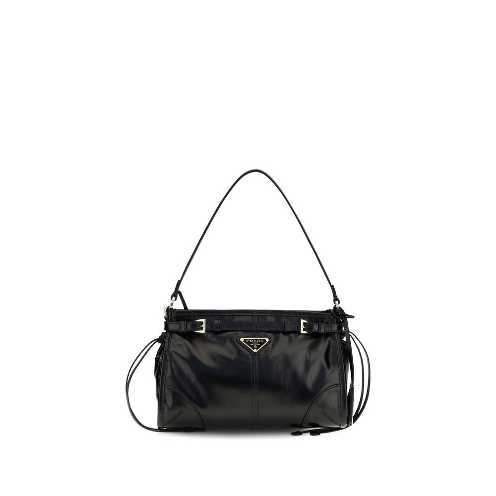 Prada Black Calf Leather Handbag - AW26 26x17cm - Front view
