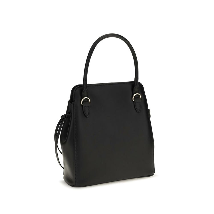 Prada Black Calf Leather Shoulder Bag - AW26 19x21cm - Back view