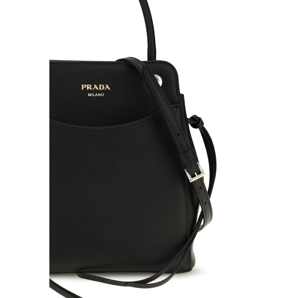 Prada Black Calf Leather Shoulder Bag - AW26 19x21cm - Detail view