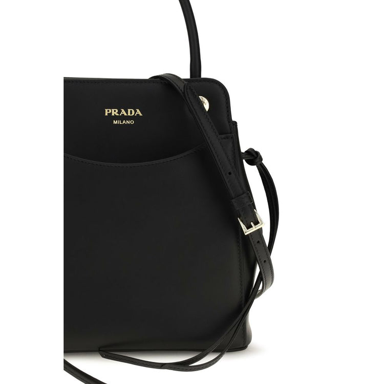Prada Black Calf Leather Shoulder Bag - AW26 19x21cm - Detail view