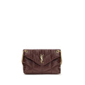 Saint Laurent Bordeaux Lamb Leather Shoulder Bag - Front view