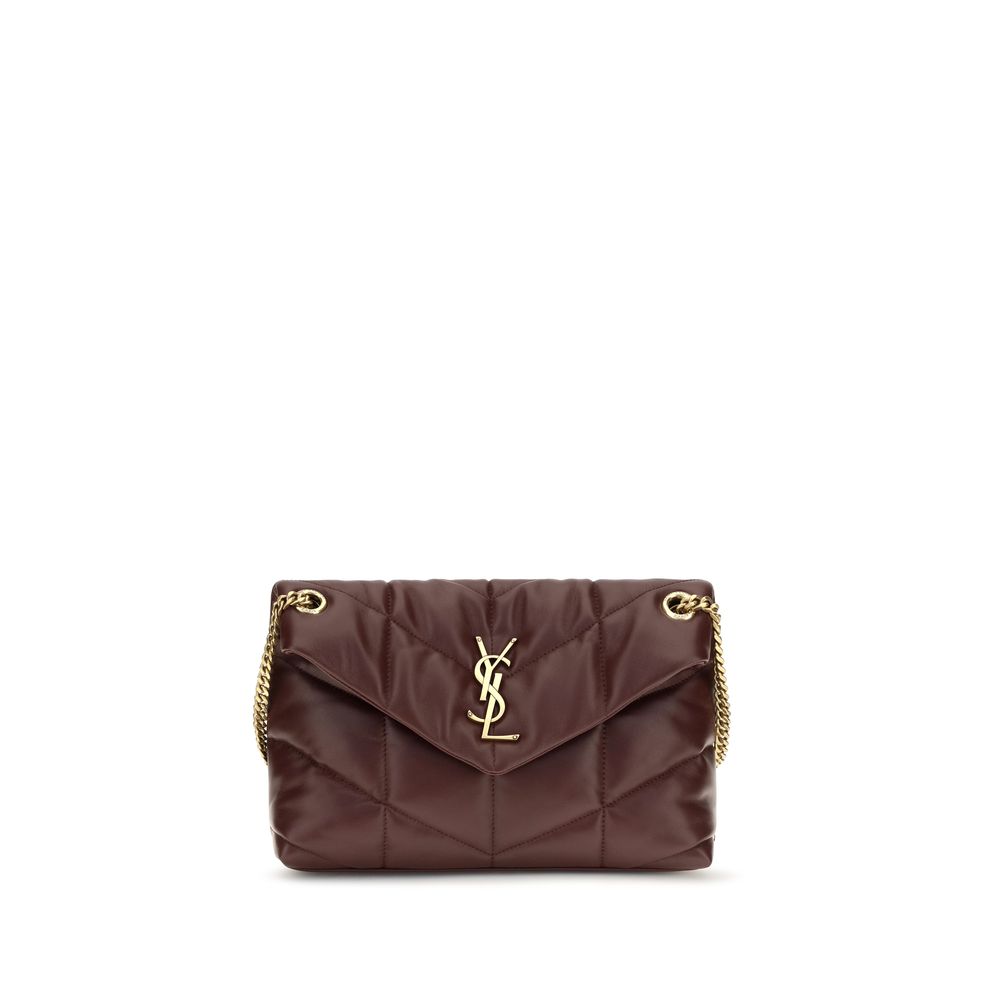 Saint Laurent Bordeaux Lamb Leather Shoulder Bag - Front view