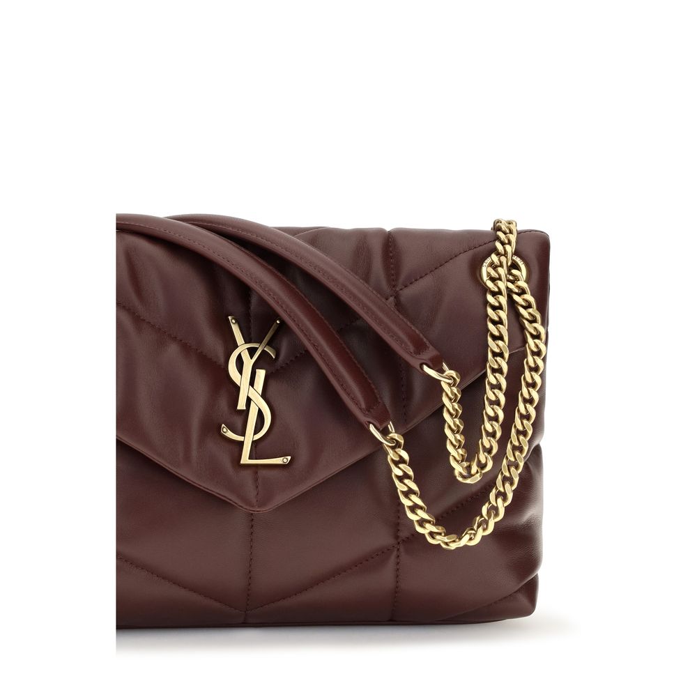 Saint Laurent Bordeaux Lamb Leather Shoulder Bag - Detail view