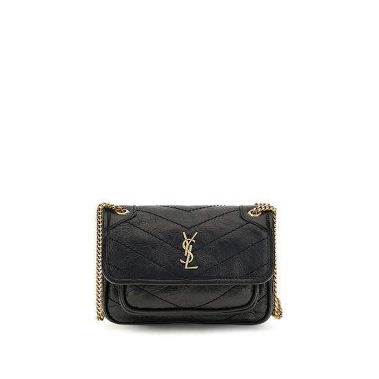 Saint Laurent Black Calf Leather Shoulder Bag - AW26 18×12.5cm - Front view