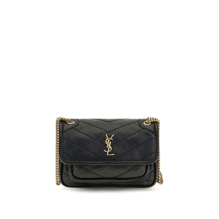 Saint Laurent Black Calf Leather Shoulder Bag - AW26 18×12.5cm - Front view