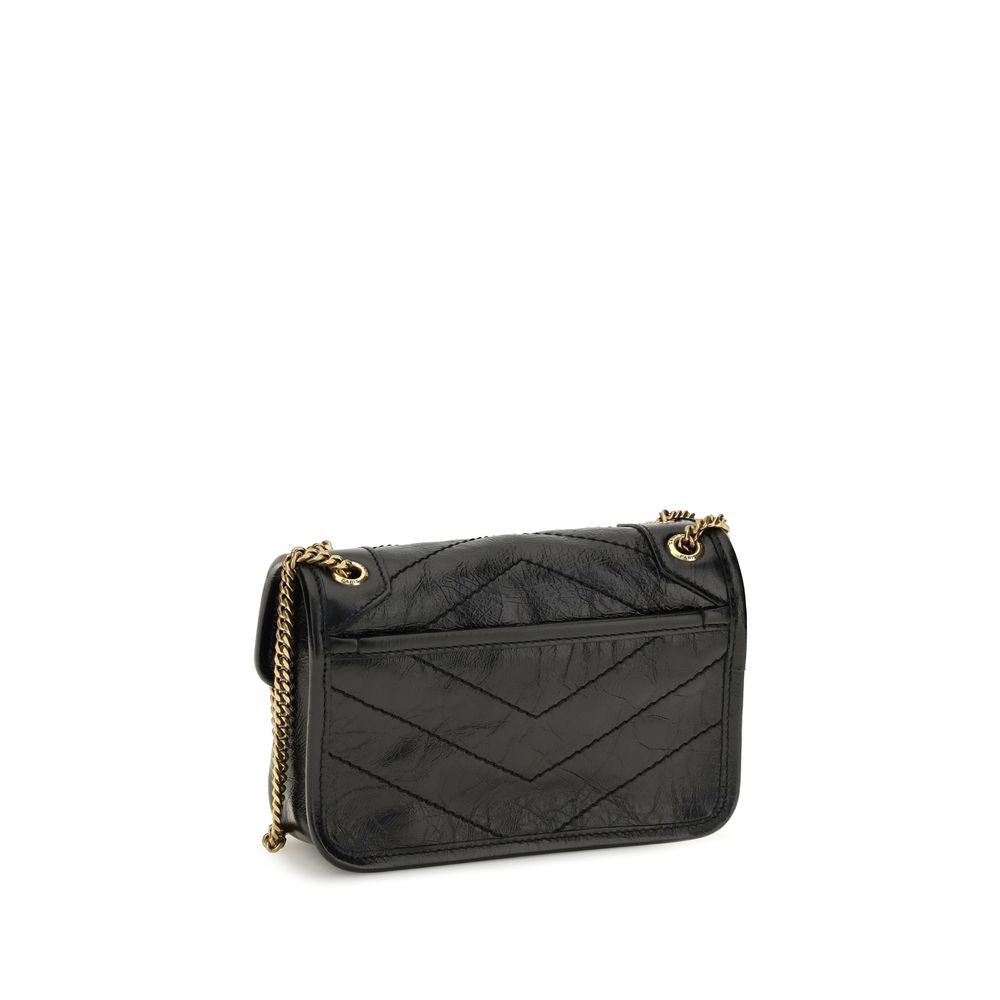 Saint Laurent Black Calf Leather Shoulder Bag - AW26 18×12.5cm - Back view