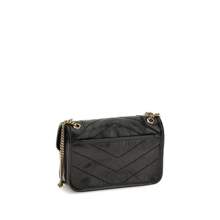 Saint Laurent Black Calf Leather Shoulder Bag - AW26 18×12.5cm - Back view