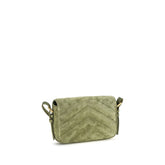 Saint Laurent Bicolor Suede Leather Shoulder Bag - Back view