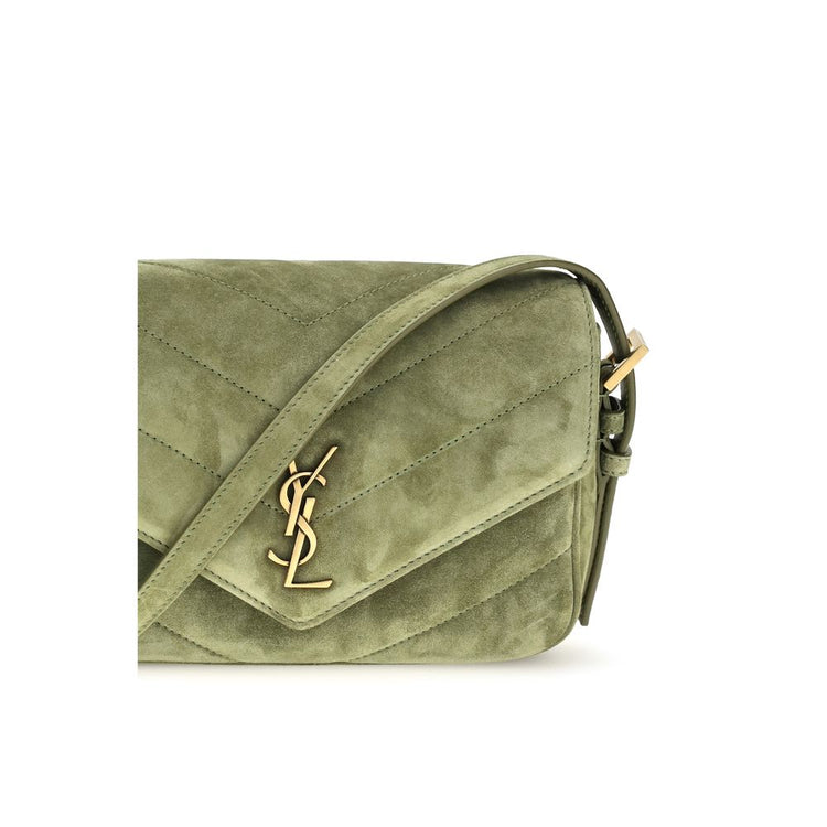 Saint Laurent Bicolor Suede Leather Shoulder Bag - Detail view