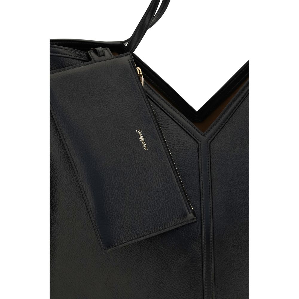Saint Laurent Black Calf Leather Shoulder Bag - AW26 - Detail view